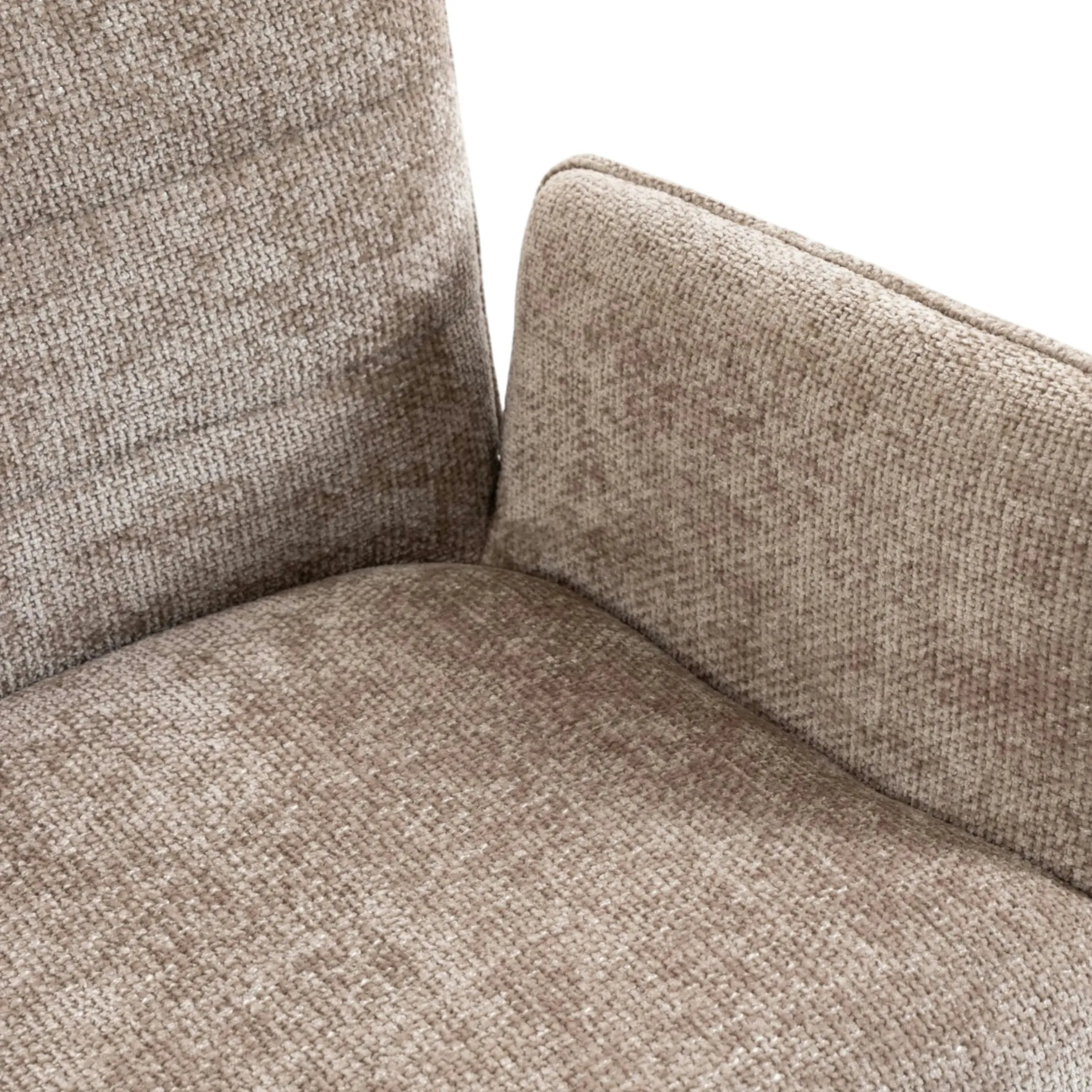 Fauteuil de table pivotant taupe en tissu texturé (x2) RIVANO