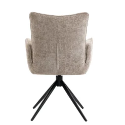 Fauteuil de table pivotant taupe en tissu texturé (x2) RIVANO