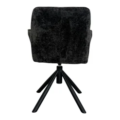 Fauteuil de table pivotant tissu noir (lot de 2) IENA