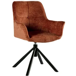 Fauteuil de table pivotant tissu terracotta (lot de 2) IENA