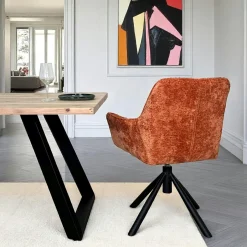 Fauteuil de table pivotant tissu terracotta (lot de 2) IENA