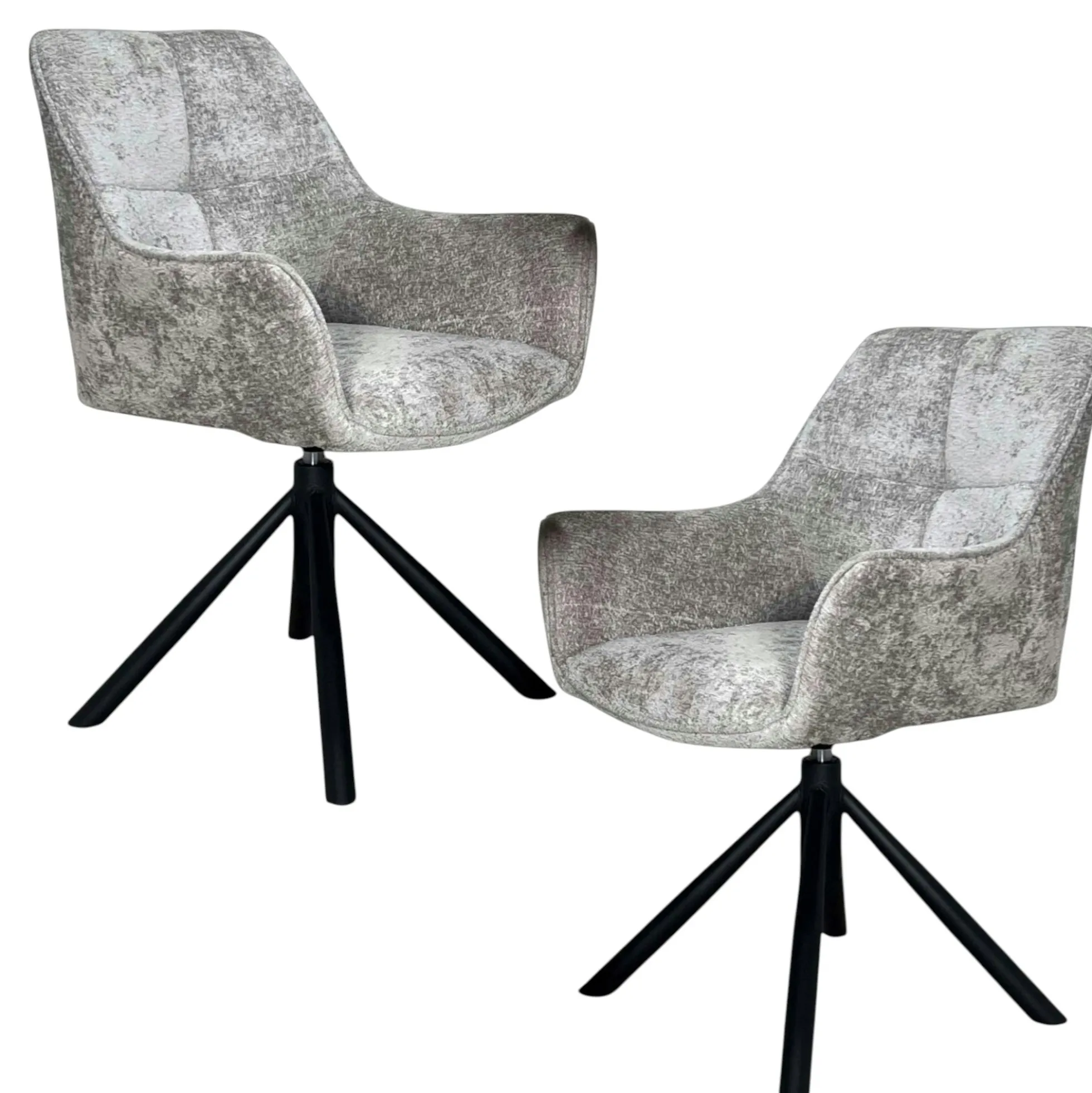 Fauteuil de table pivotant tissu gris (lot de 2) IENA