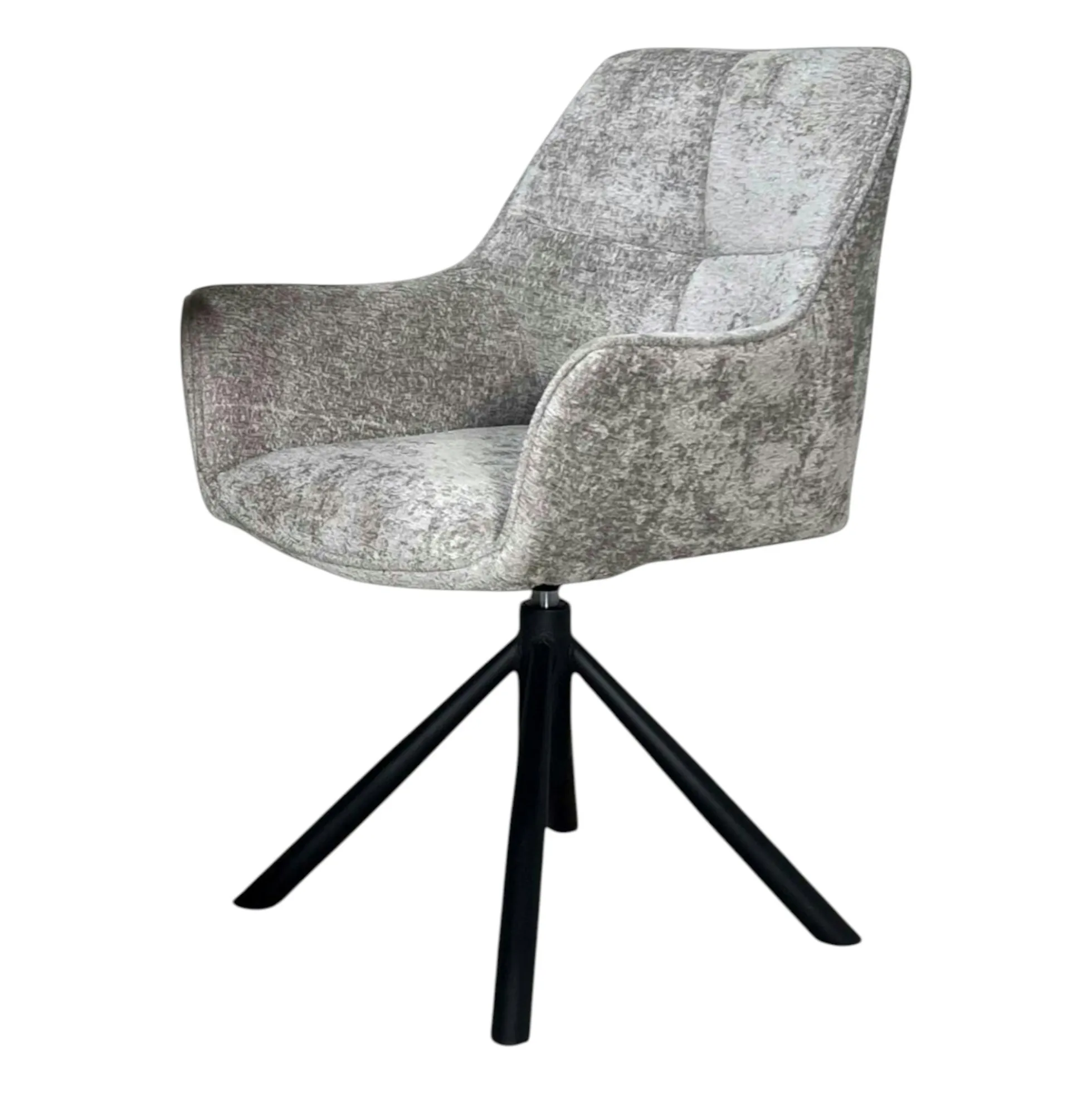 Fauteuil de table pivotant tissu gris (lot de 2) IENA