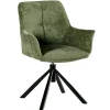 Fauteuil de table pivotant tissu vert (lot de 2) IENA