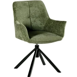 Fauteuil de table pivotant tissu vert (lot de 2) IENA
