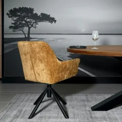 Fauteuil de table pivotant tissu moutarde (lot de 2) IENA