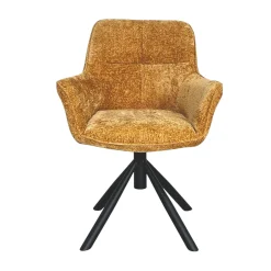 Fauteuil de table pivotant tissu moutarde (lot de 2) IENA