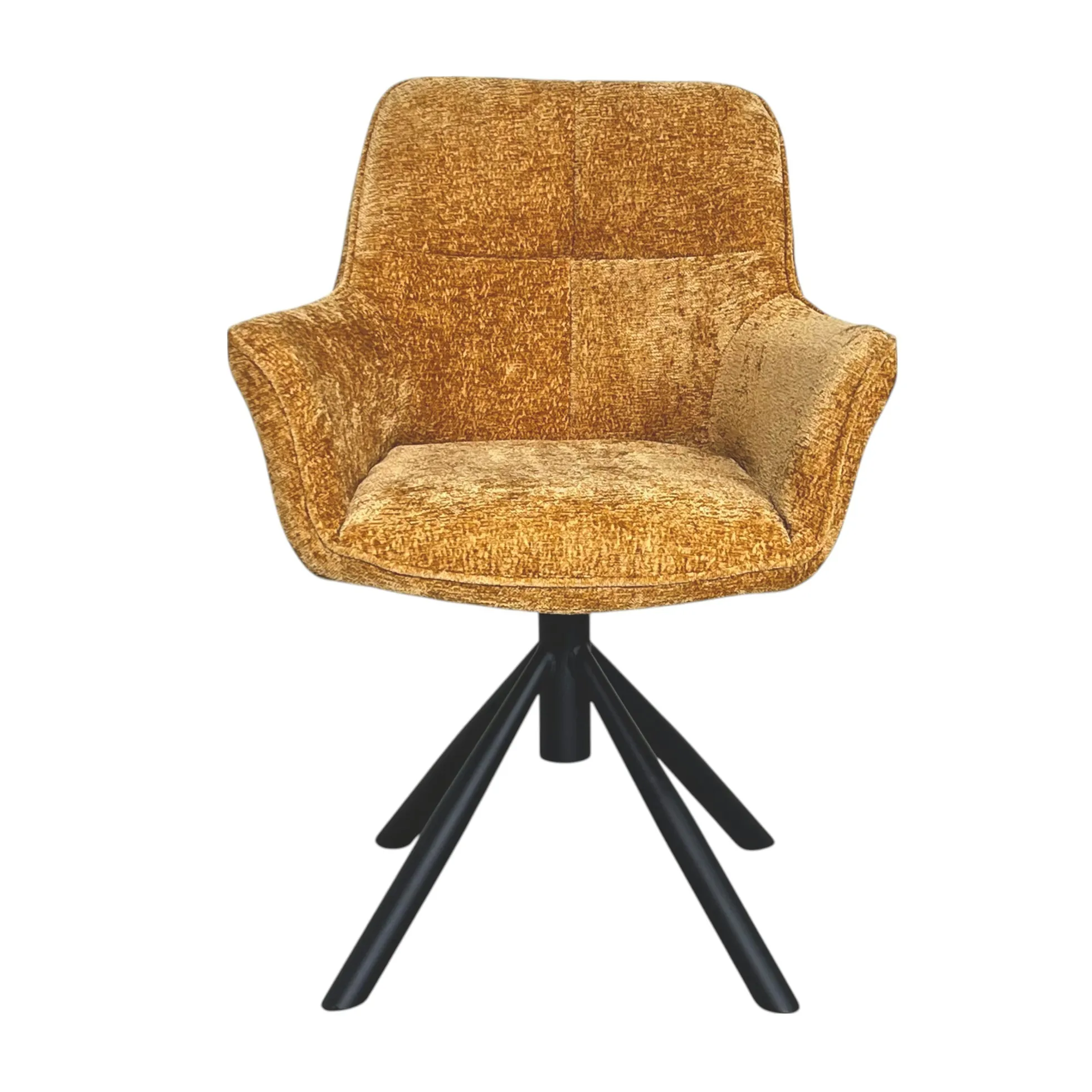 Fauteuil de table pivotant tissu moutarde (lot de 2) IENA