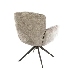 Fauteuil de table pivotant tissu chenille sable (x2) ASCOLI