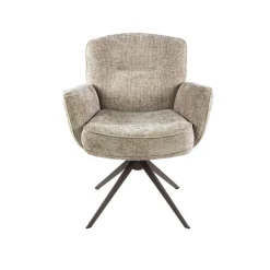 Fauteuil de table pivotant tissu chenille sable (x2) ASCOLI