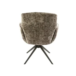 Fauteuil de table pivotant tissu chenille brun chaud (x2) ASCOLI