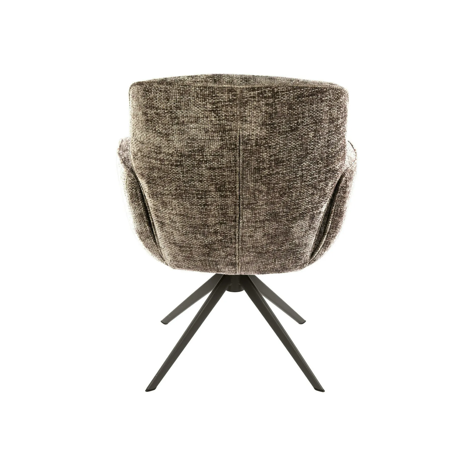 Fauteuil de table pivotant tissu chenille brun chaud (x2) ASCOLI