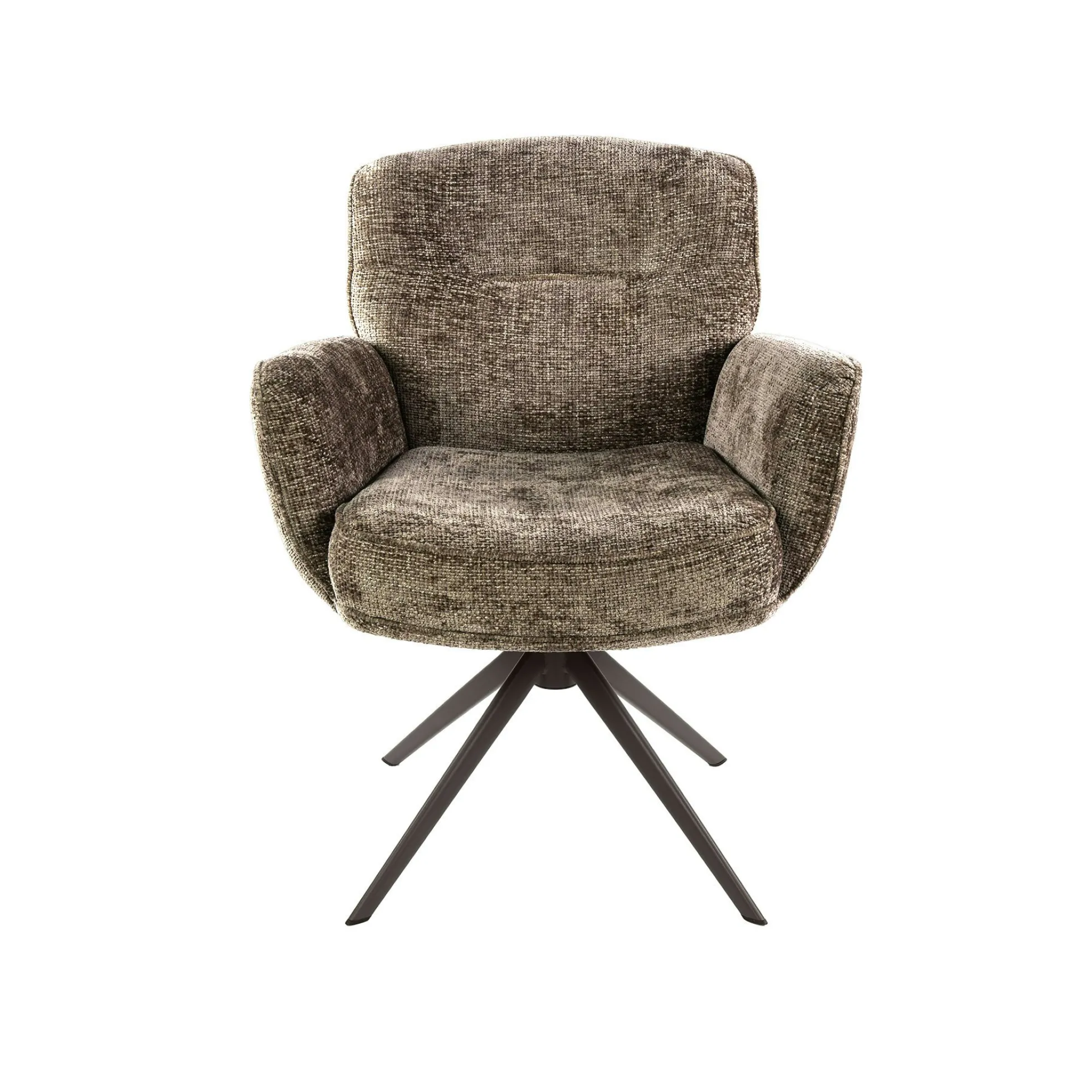Fauteuil de table pivotant tissu chenille brun chaud (x2) ASCOLI