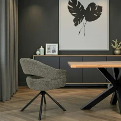 Fauteuil de table pivotant vert à dos ouvert (lot de 2) IENA