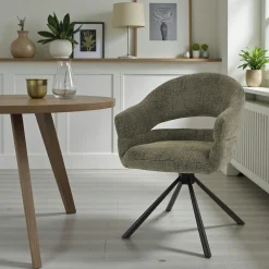 Fauteuil de table pivotant vert à dos ouvert (lot de 2) IENA