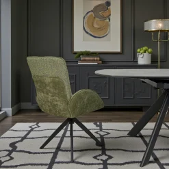 Fauteuil de table pivotant vert, bi-matière (lot de 2) AGADE