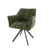 Fauteuil de table pivotant vert chiné (lot de 2) MELBOURNE