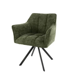 Fauteuil de table pivotant vert chiné (lot de 2) MELBOURNE