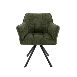 Fauteuil de table pivotant vert chiné (lot de 2) MELBOURNE