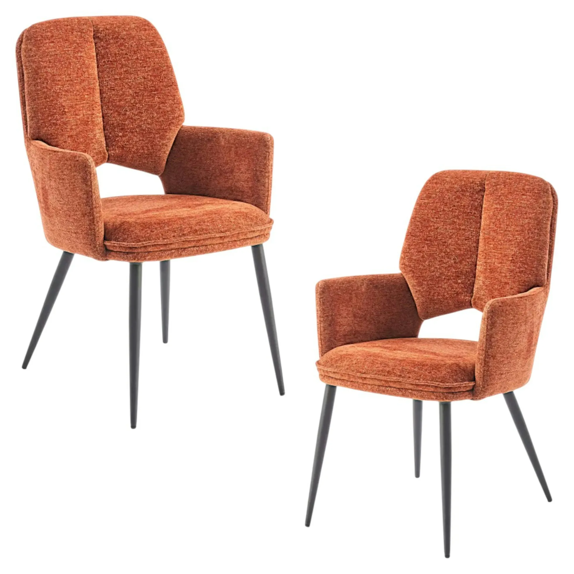 Fauteuil de table rouille à dossier ouvert (lot de 2) LIGURIE