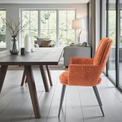 Fauteuil de table rouille à dossier ouvert (lot de 2) LIGURIE