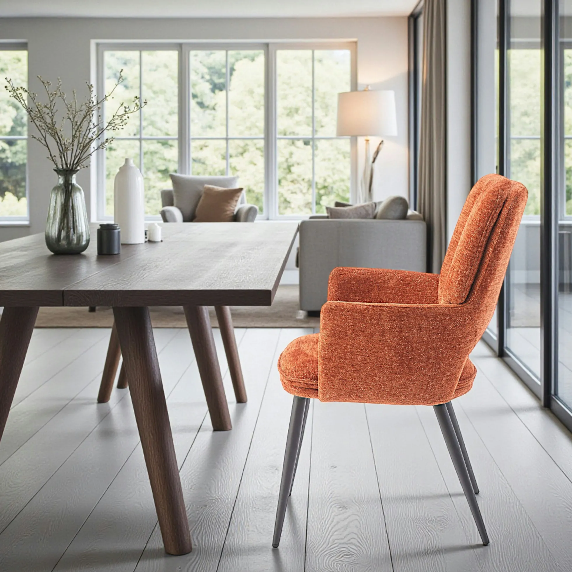 Fauteuil de table rouille à dossier ouvert (lot de 2) LIGURIE