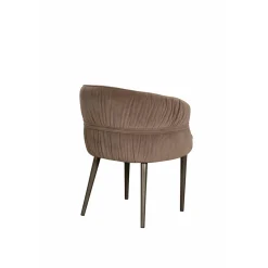 Fauteuil de table taupe dos rond avec galon (lot de 2) TREVI