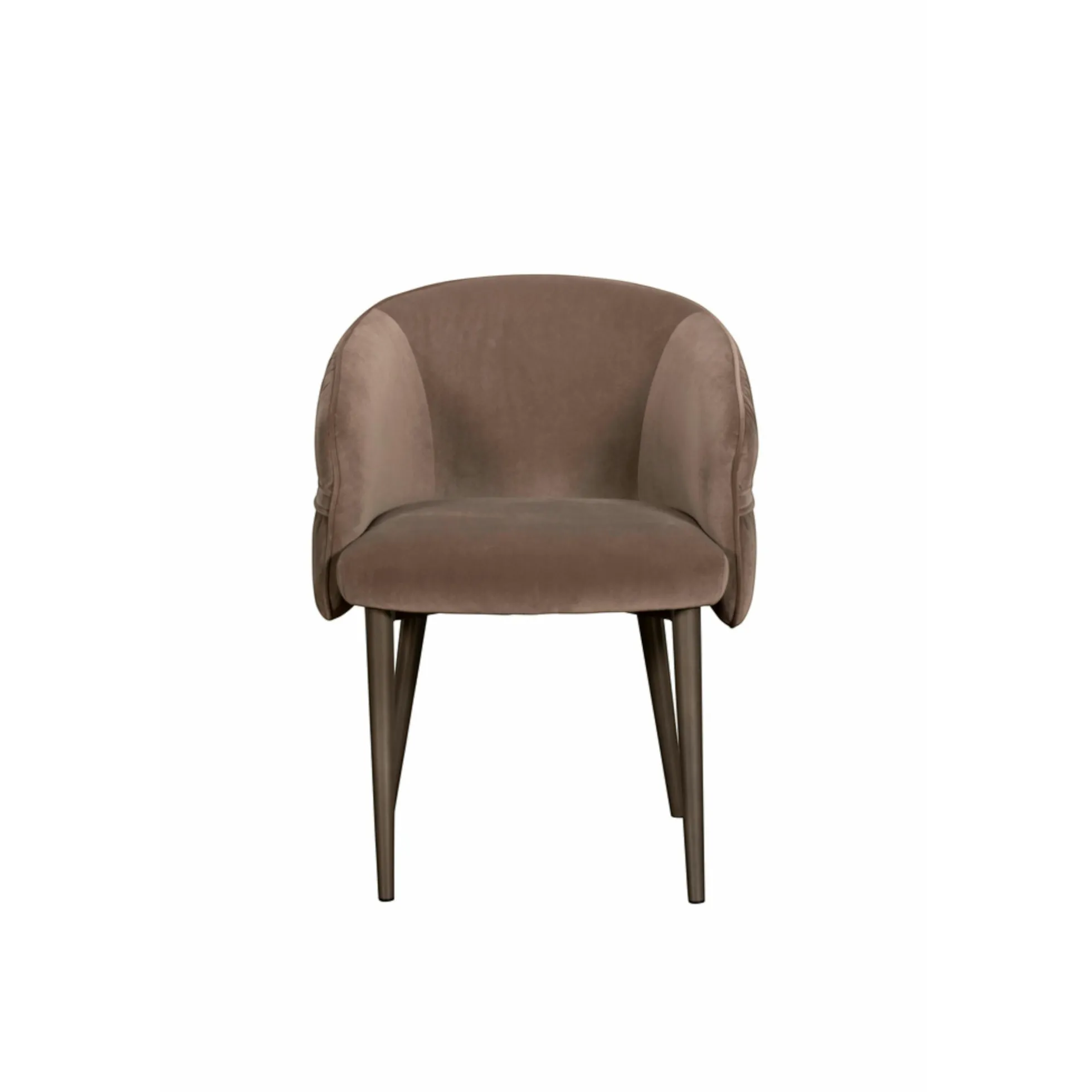 Fauteuil de table taupe dos rond avec galon (lot de 2) TREVI