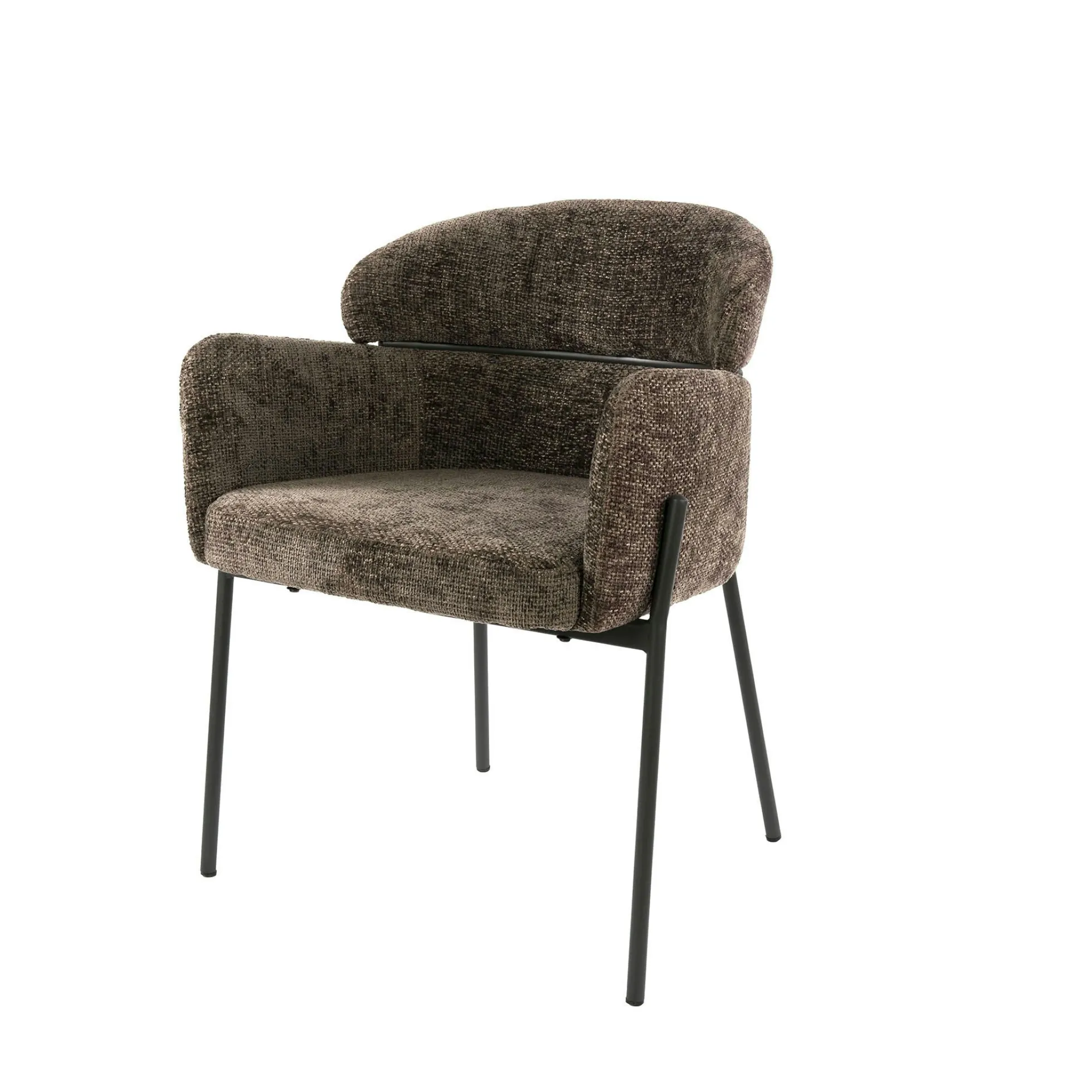 Fauteuil de table taupe dossier rond (lot de 2) GALWAY