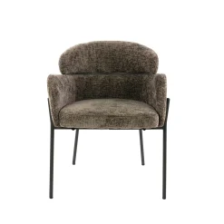 Fauteuil de table taupe dossier rond (lot de 2) GALWAY