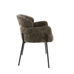 Fauteuil de table taupe dossier rond (lot de 2) GALWAY