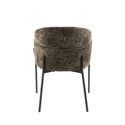 Fauteuil de table taupe dossier rond (lot de 2) GALWAY