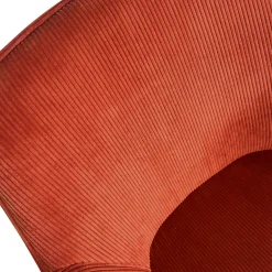 Fauteuil de table tissu cotelé terracotta (lot de 2) MALMOE