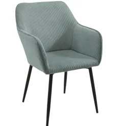 Fauteuil de table tissu cotelé bleu (lot de 2) MALMOE