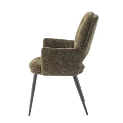 Fauteuil de table vert à dossier ouvert (lot de 2) LIGURIE