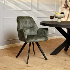 Fauteuil de table vert moderne (lot de 2) CORTINA