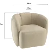 Fauteuil dossier arrondi en tissu beige CASTILLE