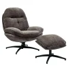 Fauteuil détente gris pivotant avec repose-pieds IENA