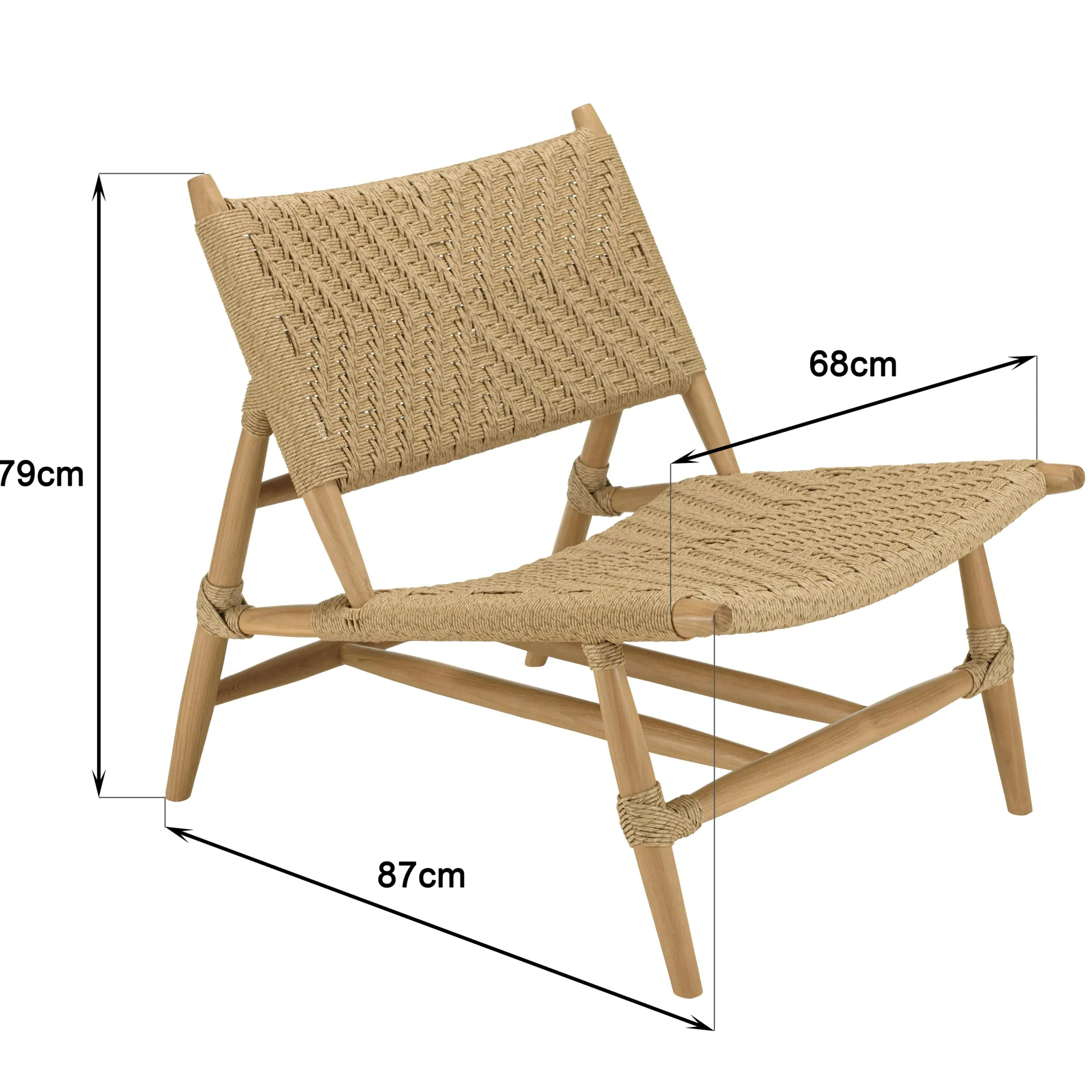Fauteuil détente motifs tressés et teck (lot de 2) SUMMER