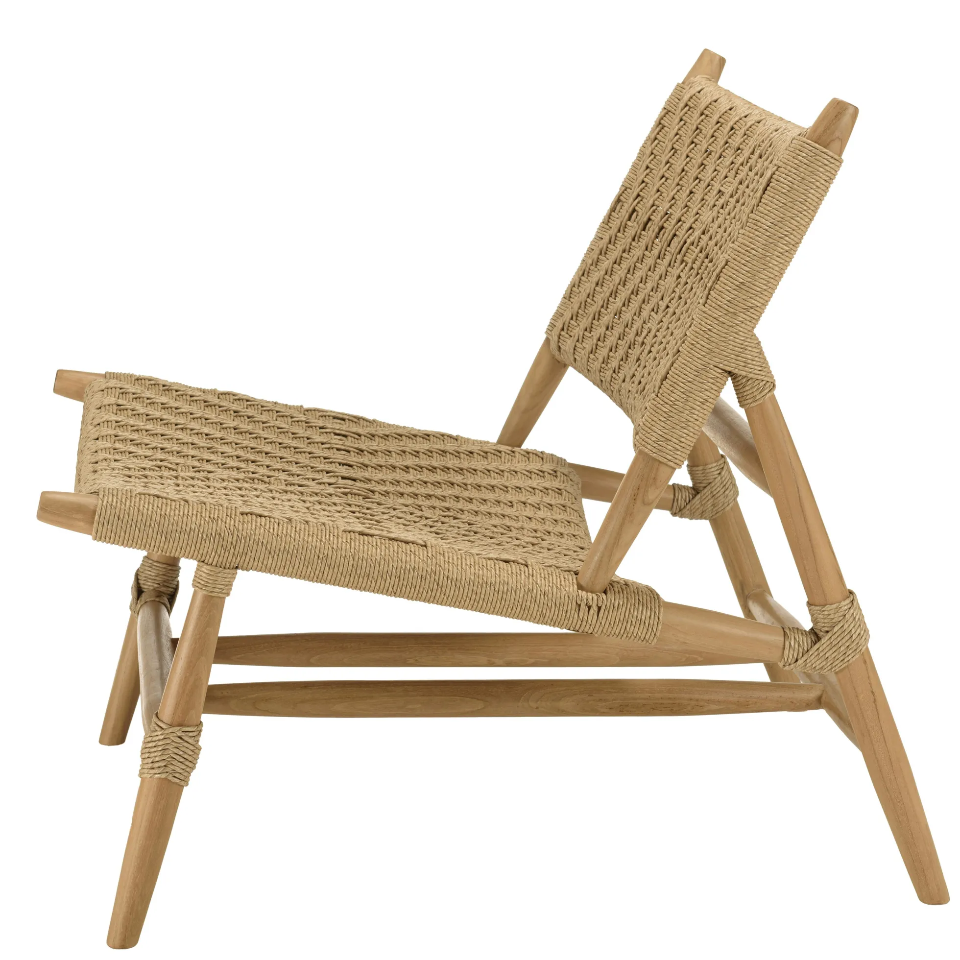 Fauteuil détente motifs tressés et teck (lot de 2) SUMMER