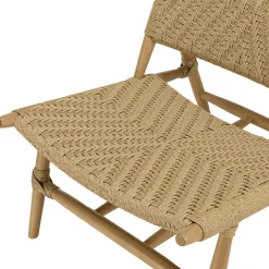 Fauteuil détente motifs tressés et teck (lot de 2) SUMMER