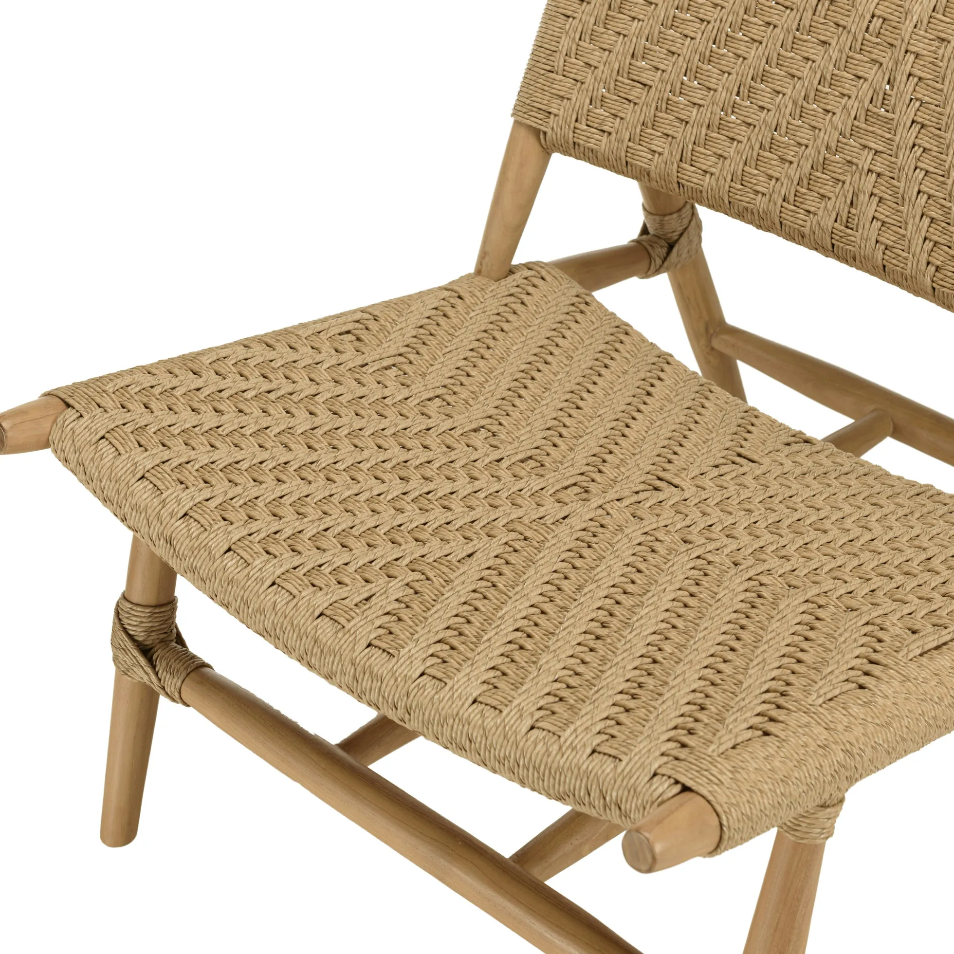 Fauteuil détente motifs tressés et teck (lot de 2) SUMMER