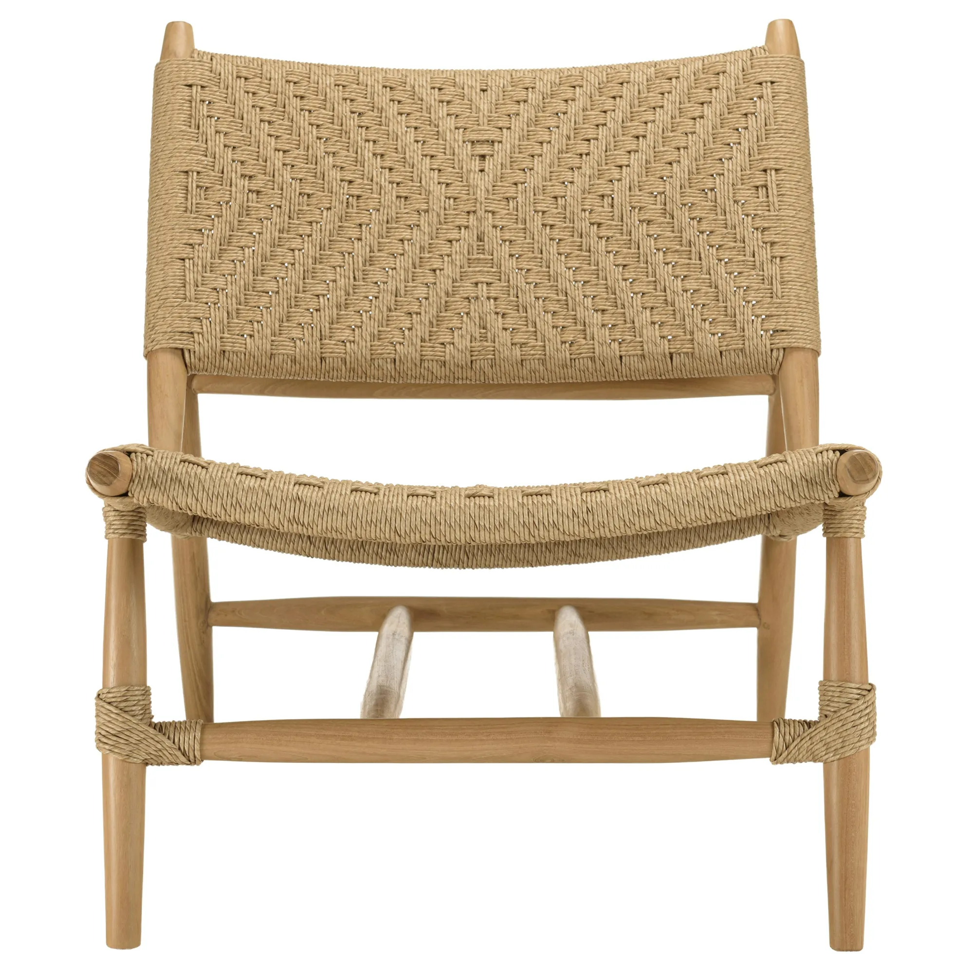 Fauteuil détente motifs tressés et teck (lot de 2) SUMMER