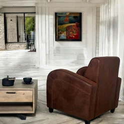 Fauteuil ELIOT MICROFIBRES HAVANE