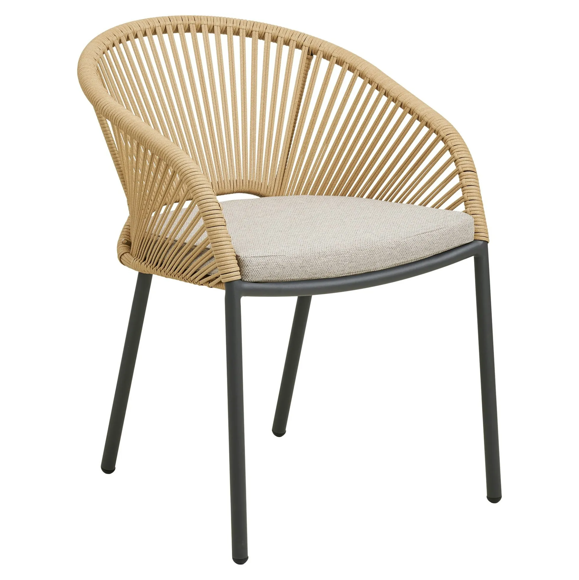 Fauteuil en aluminium beige avec coussin (lot de 2) KUTA