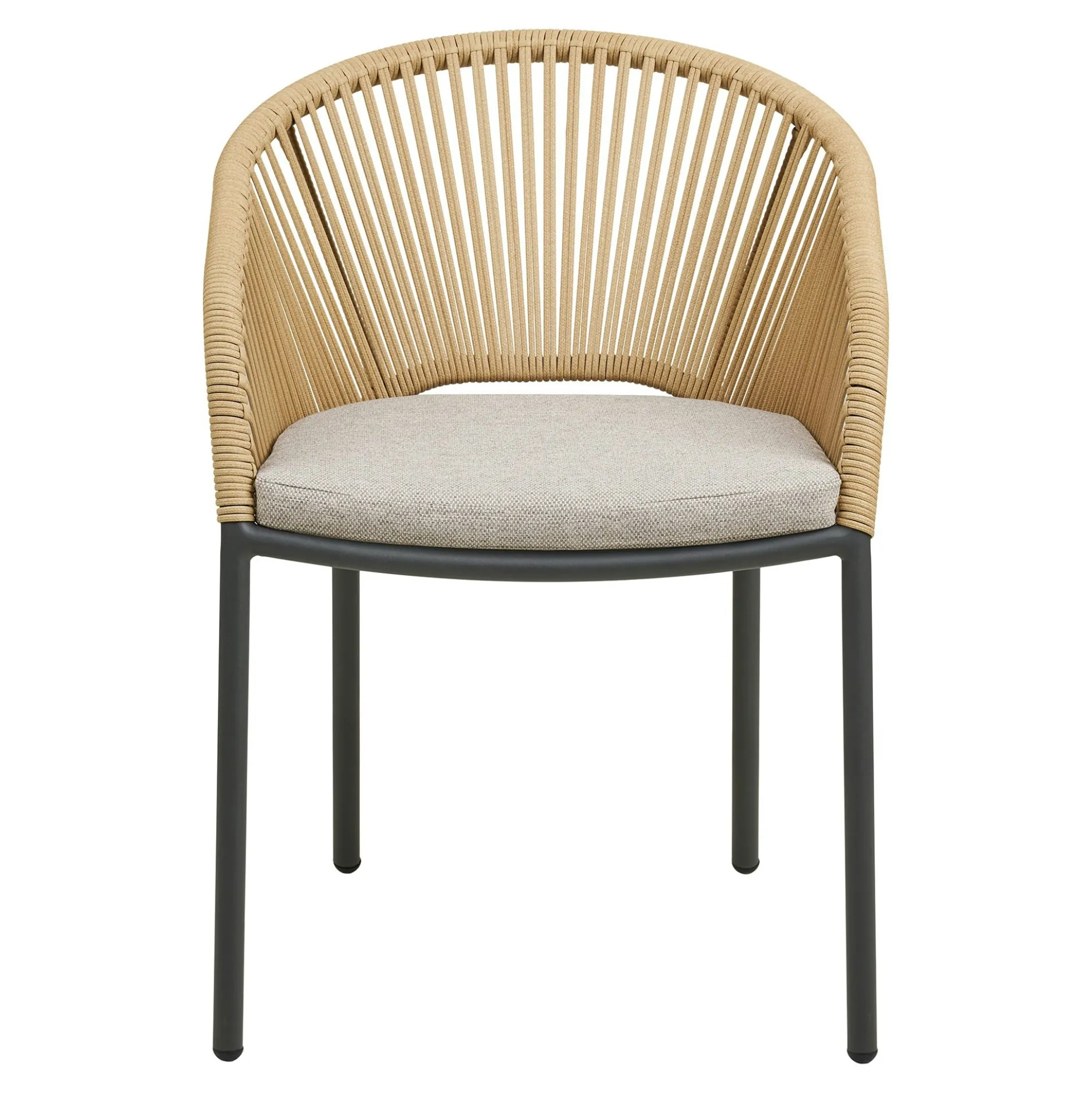 Fauteuil en aluminium beige avec coussin (lot de 2) KUTA