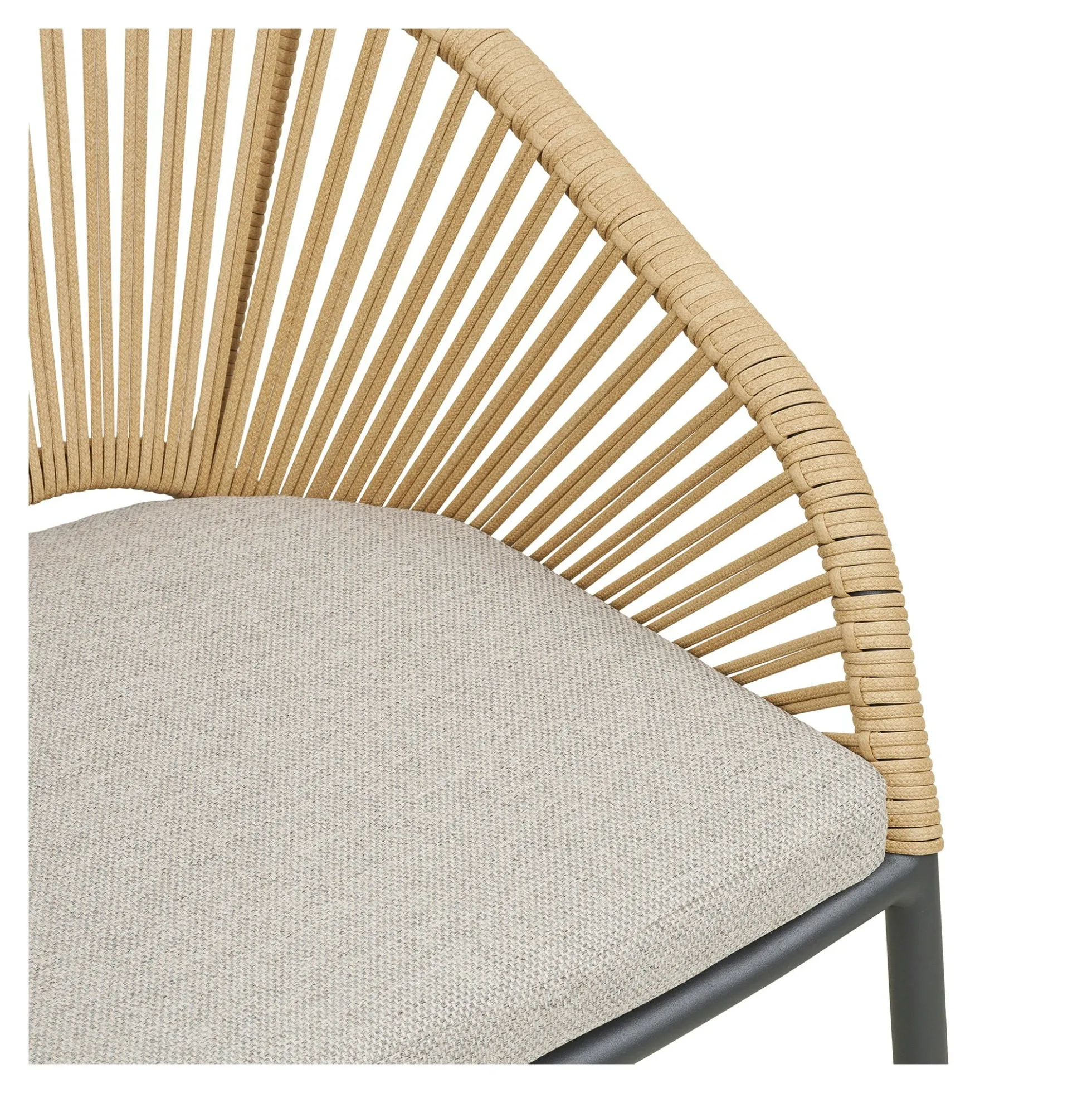 Fauteuil en aluminium beige avec coussin (lot de 2) KUTA