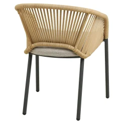 Fauteuil en aluminium beige avec coussin (lot de 2) KUTA