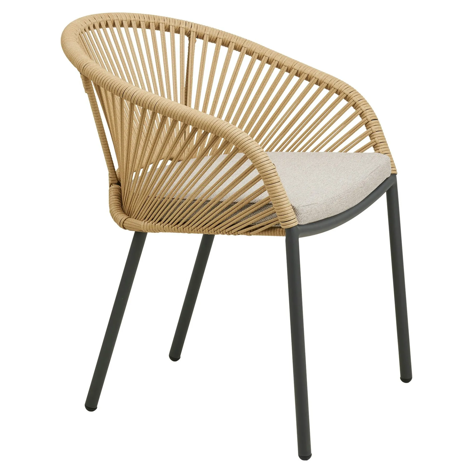 Fauteuil en aluminium beige avec coussin (lot de 2) KUTA