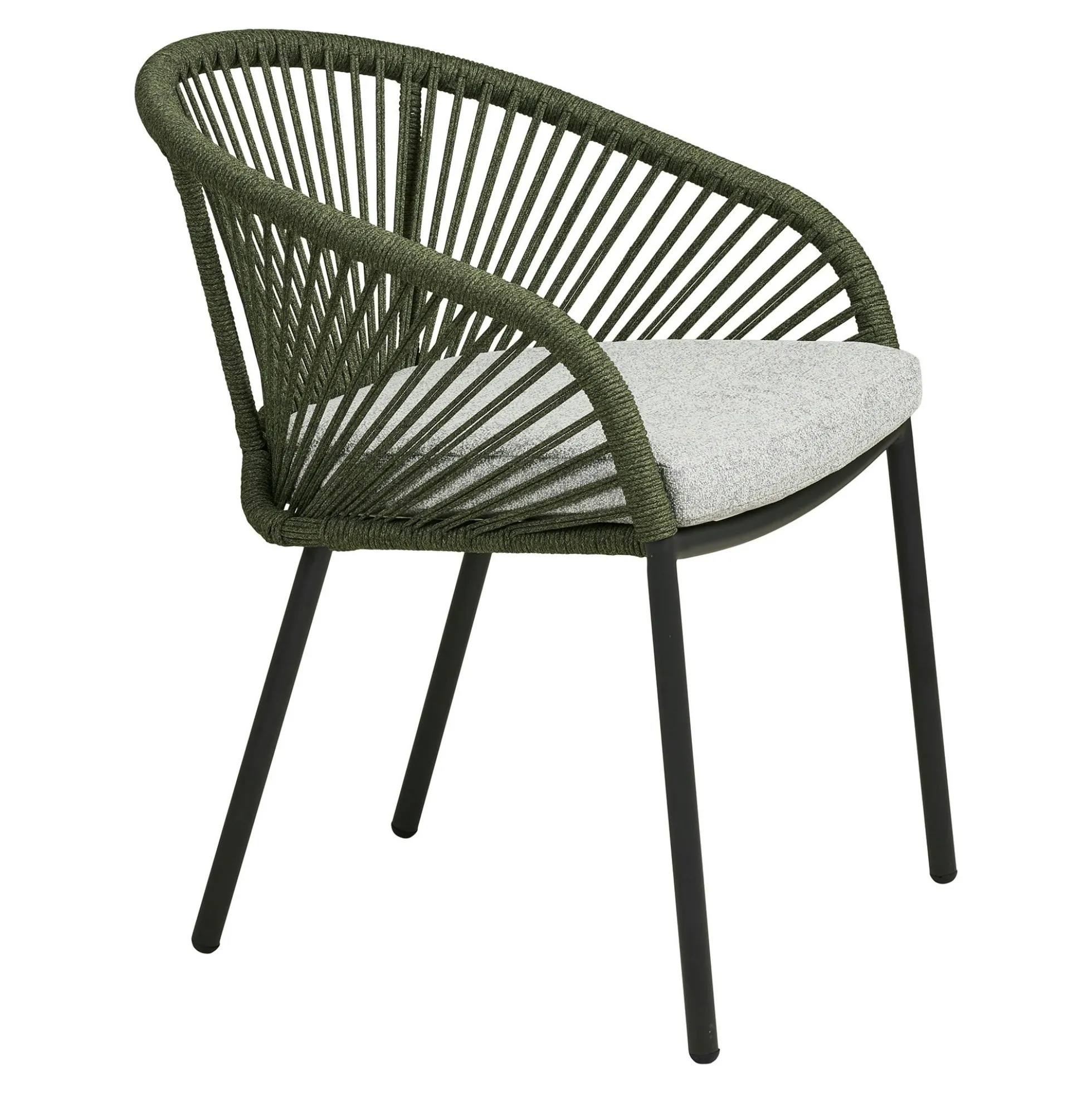 Fauteuil en aluminium vert avec coussin (lot de 2) KUTA